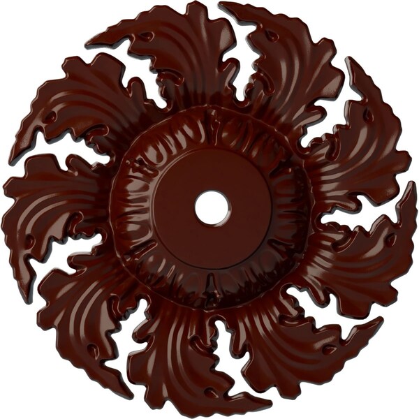 Ekena Millwork Needham Ceiling Medallion (Fits Canopies up to 4 1/4"), 14 5/8"OD x 2 1/4"P, Brushed Mahogany CM14NEBMF - main